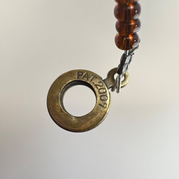 Natural Tiger's Eye Beaded Black & Brown Stone Macrame Necklace Size 17" Length - Picture 6 of 11